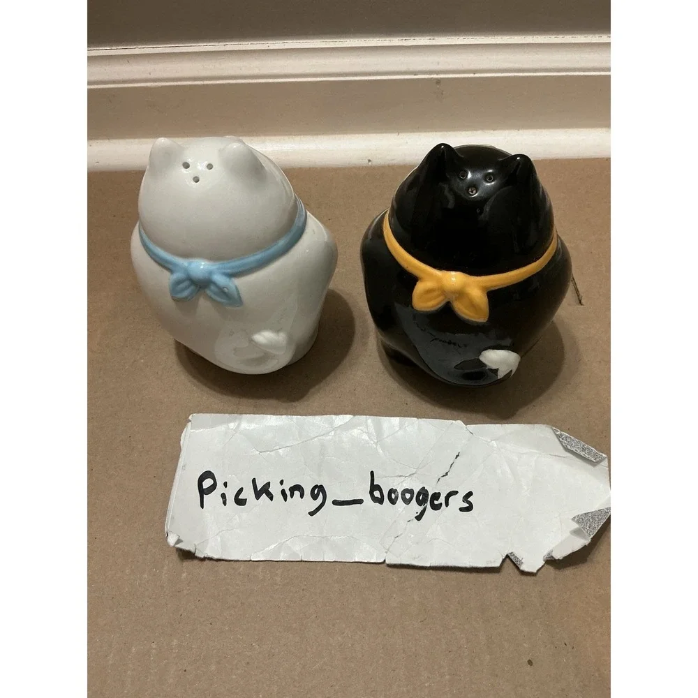 Vintage Fat Cat Salt and Pepper‎ Shakers: Clay Art San Francisco, 1992